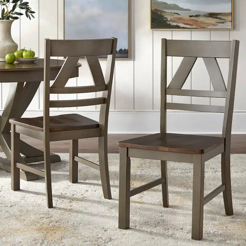 Chaises de salle à manger rustiques vintage (lot de 2)
