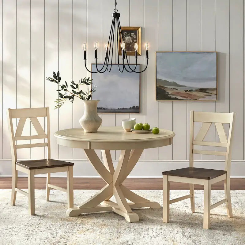Chaises de salle à manger rustiques vintage (lot de 2)