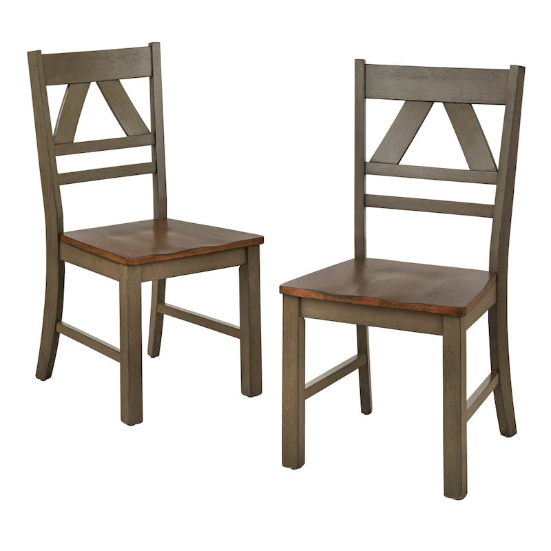 Chaises de salle à manger rustiques vintage (lot de 2)