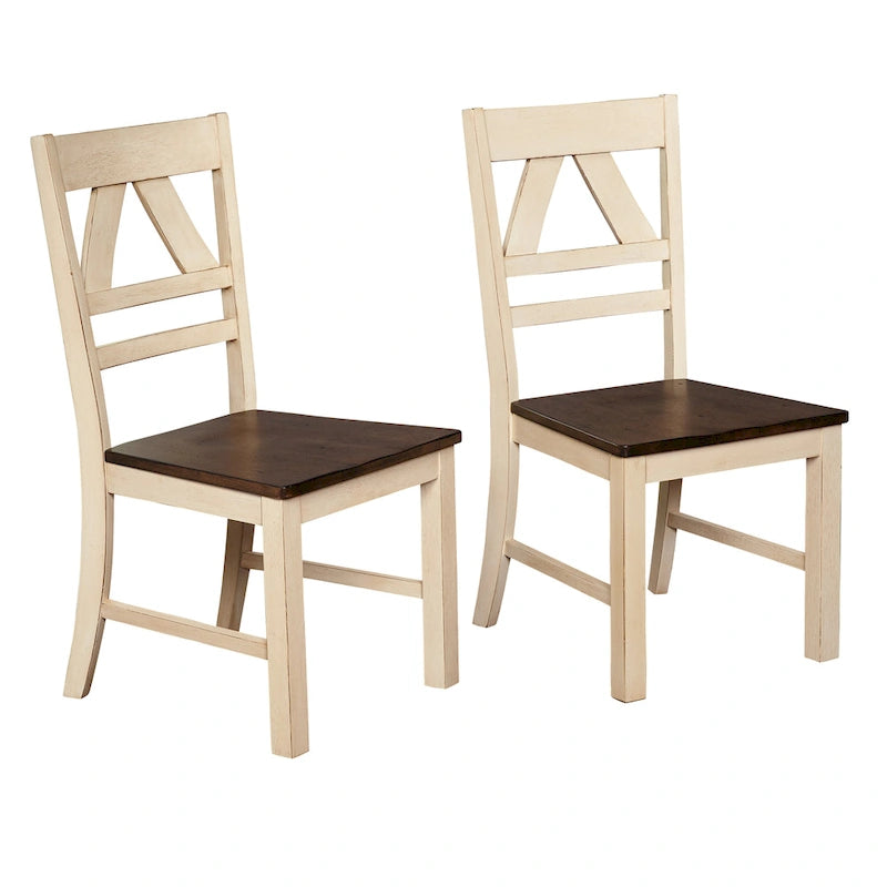 Chaises de salle à manger rustiques vintage (lot de 2)