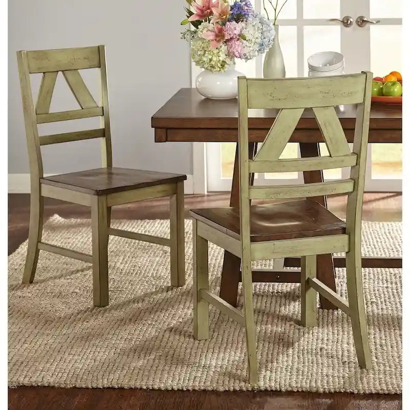 Chaises de salle à manger rustiques vintage (lot de 2)