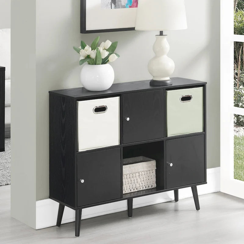 Meuble de rangement à compartiments – Buffet 3 niveaux, 3 portes / Table d'entrée