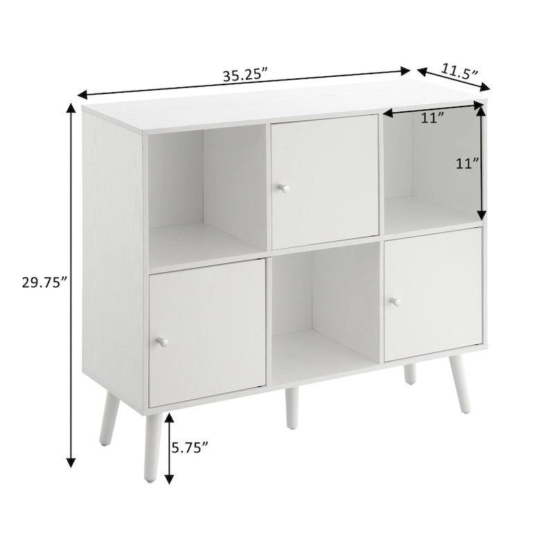 Meuble de rangement à compartiments – Buffet 3 niveaux, 3 portes / Table d'entrée