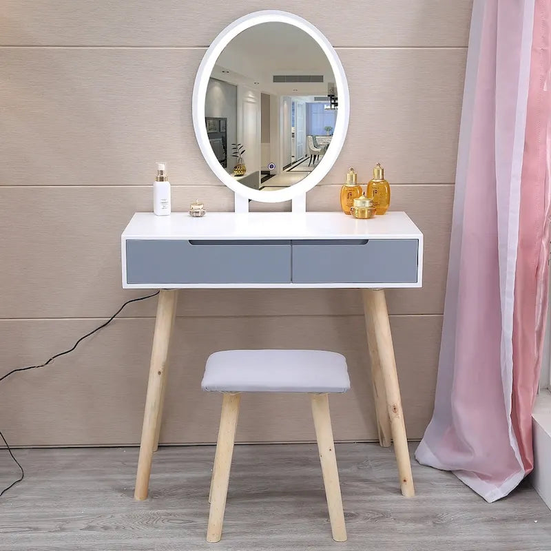 Ensemble de coiffeuse moderne avec miroir à luminosité réglable