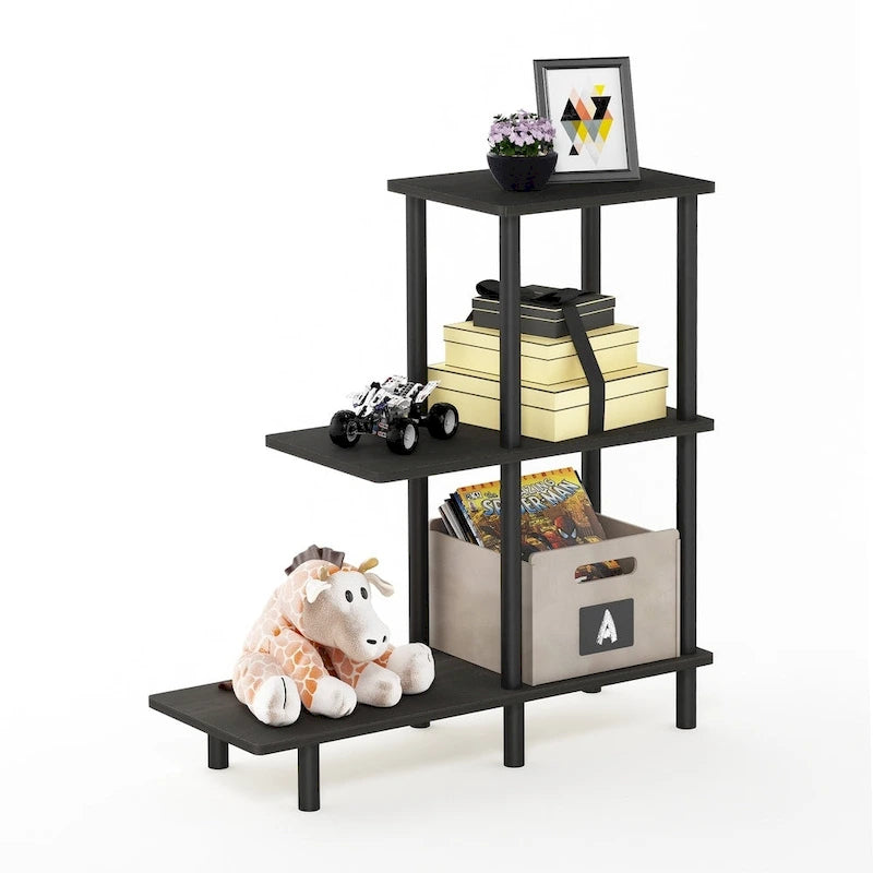 Table d'appoint à 3 niveaux pour canapé – Espresso/Noir