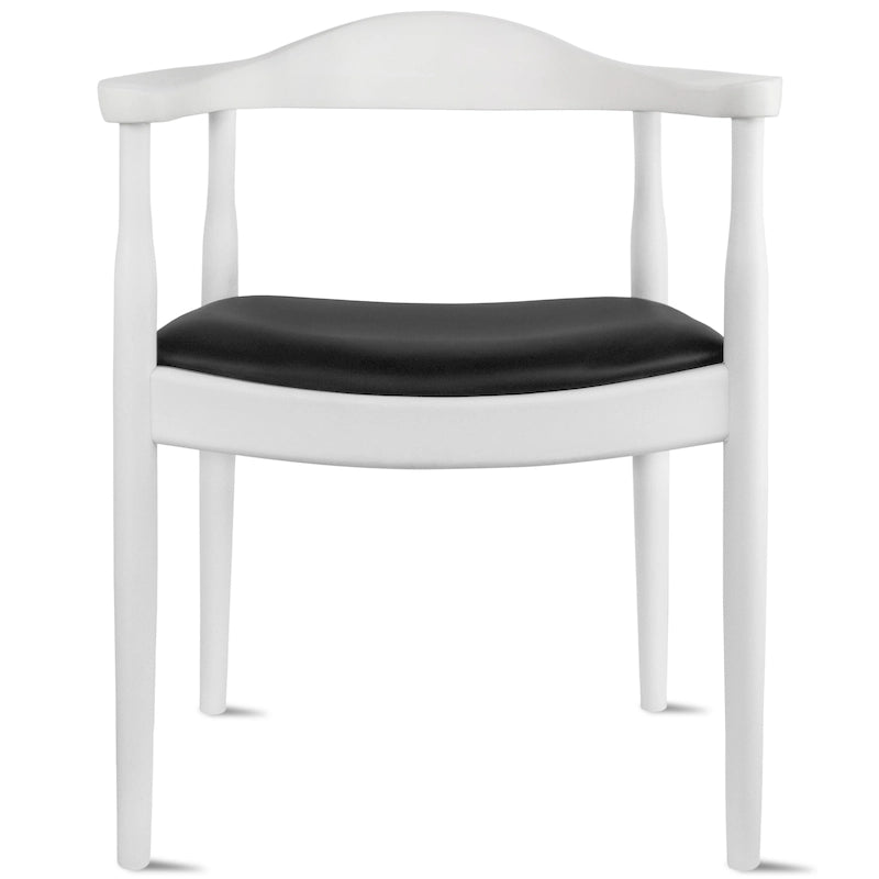 Fauteuil en bois massif – Chêne et similicuir ; convient comme chaise de salle à manger pour les cuisines, les chambres et les bureaux