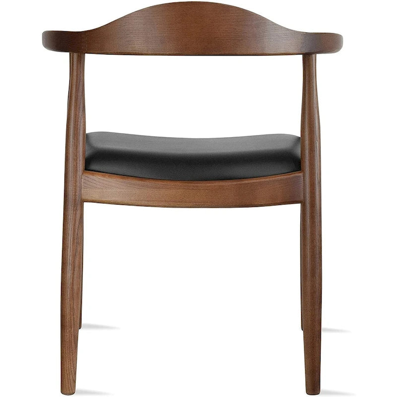 Fauteuil en bois massif – Chêne et similicuir ; convient comme chaise de salle à manger pour les cuisines, les chambres et les bureaux