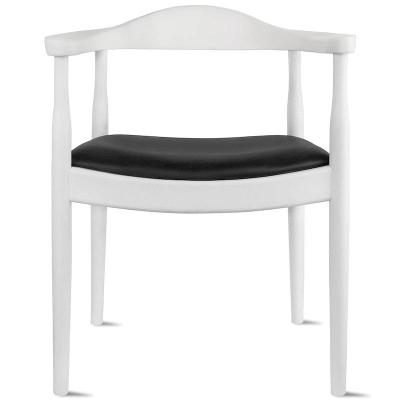 Fauteuil en bois massif – Chêne et similicuir ; convient comme chaise de salle à manger pour les cuisines, les chambres et les bureaux
