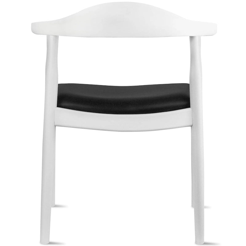 Fauteuil en bois massif – Chêne et similicuir ; convient comme chaise de salle à manger pour les cuisines, les chambres et les bureaux