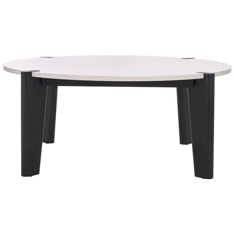Table basse ronde avec plateau en marbre