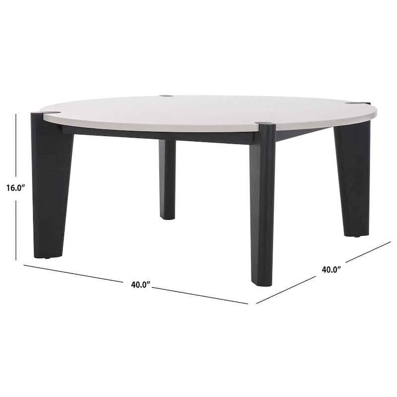 Table basse ronde avec plateau en marbre