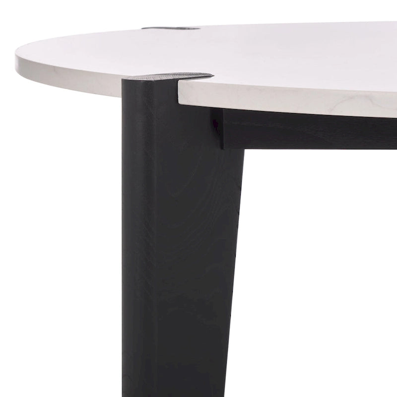 Table basse ronde avec plateau en marbre