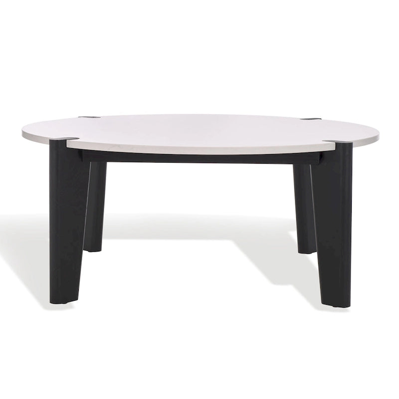 Table basse ronde avec plateau en marbre