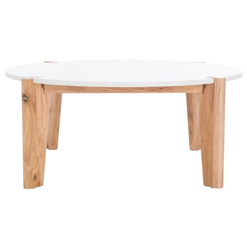 Table basse ronde avec plateau en marbre