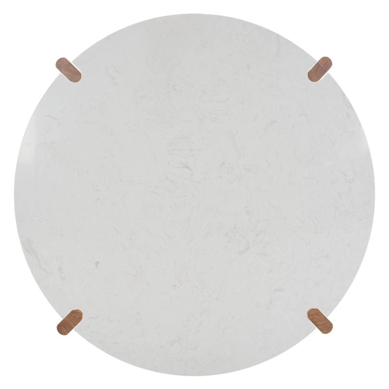 Table basse ronde avec plateau en marbre