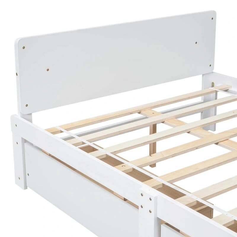 Lit double avec banc de pied de lit, 2 tiroirs