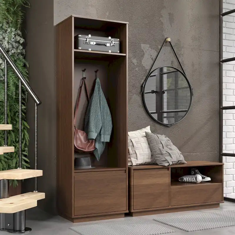 Porte-manteau d'entrée Mid-Century Modern (avec un tiroir)