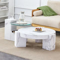 Table basse en MDF aspect marbre