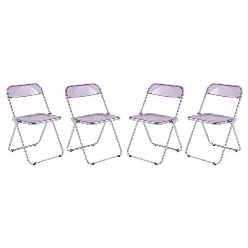 Chaises pliantes de salle à manger (piètement chromé) — Lot de 4