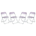 Chaises pliantes de salle à manger (piètement chromé) — Lot de 4