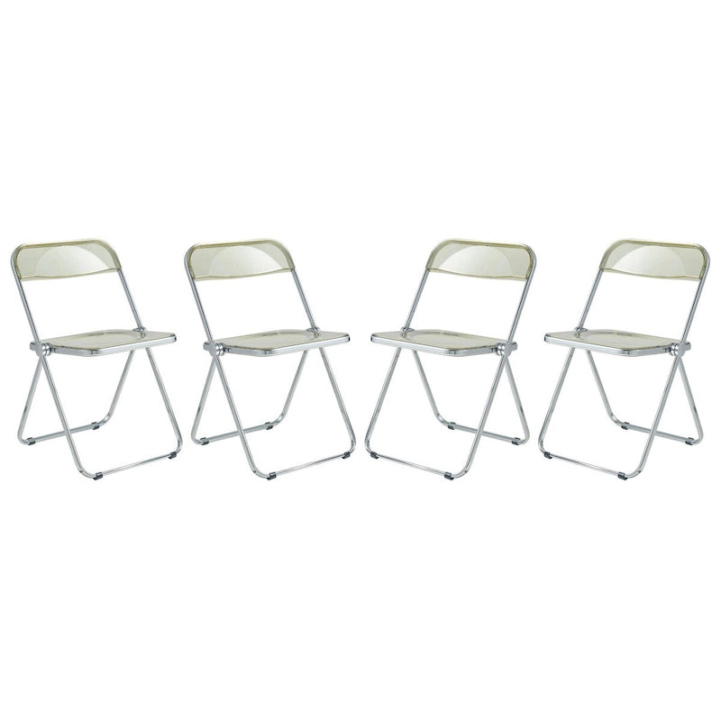 Chaises pliantes de salle à manger (piètement chromé) — Lot de 4