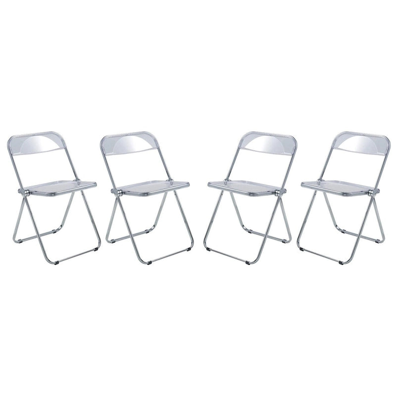Chaises pliantes de salle à manger (piètement chromé) — Lot de 4