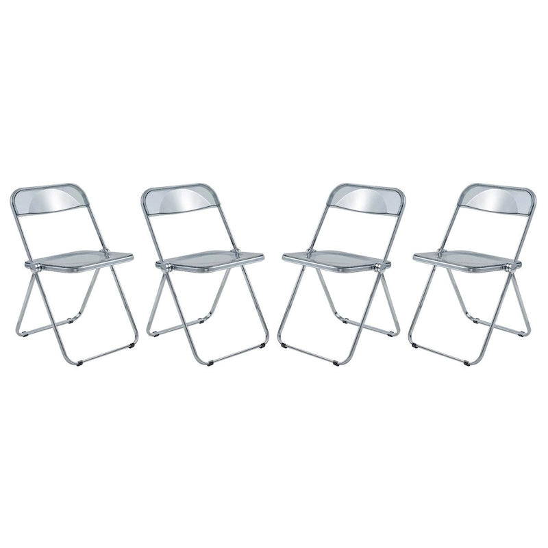 Chaises pliantes de salle à manger (piètement chromé) — Lot de 4