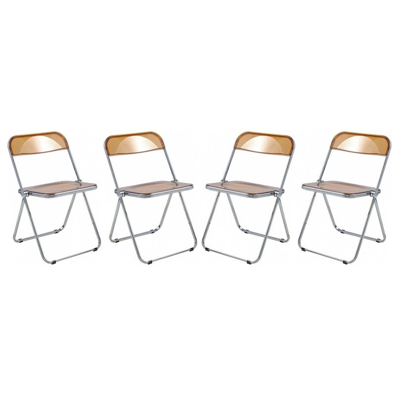 Chaises pliantes de salle à manger (piètement chromé) — Lot de 4