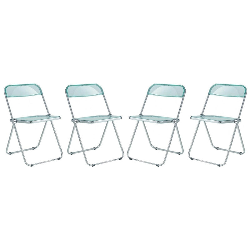 Chaises pliantes de salle à manger (piètement chromé) — Lot de 4
