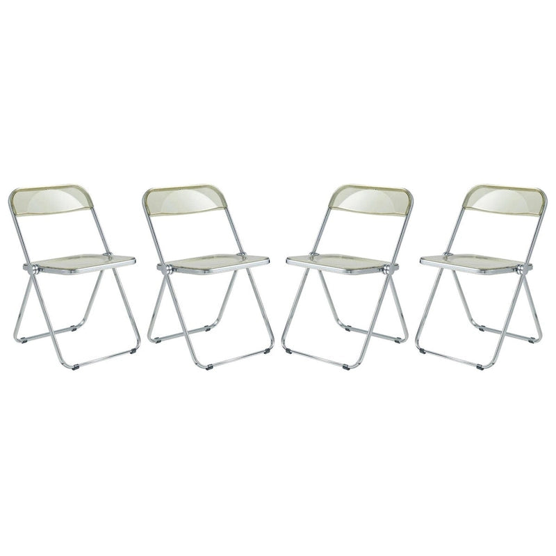Chaises pliantes de salle à manger (piètement chromé) — Lot de 4