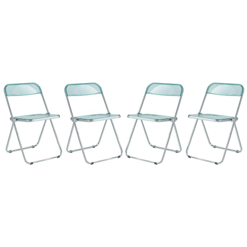 Chaises pliantes de salle à manger (piètement chromé) — Lot de 4