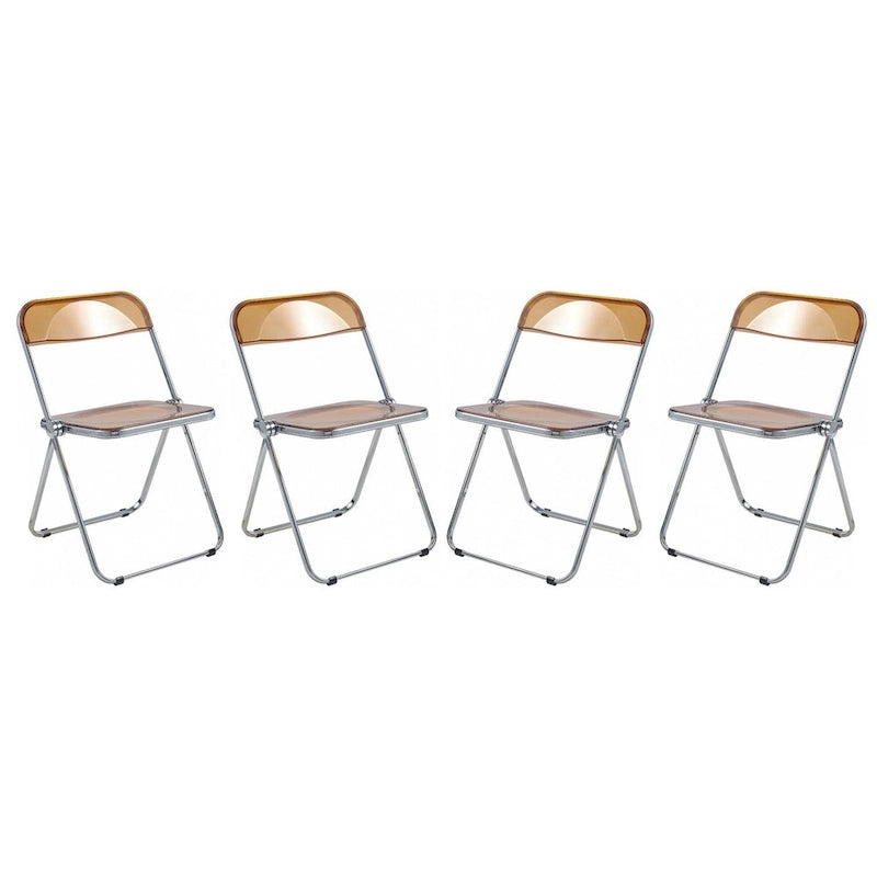 Chaises pliantes de salle à manger (piètement chromé) — Lot de 4
