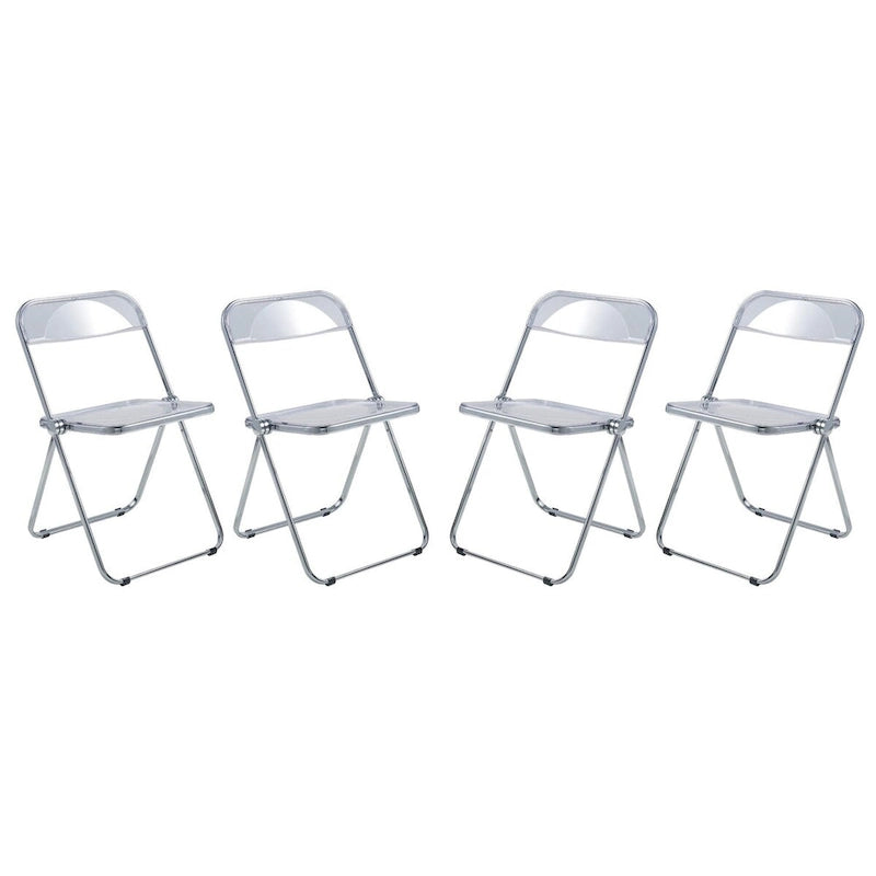 Chaises pliantes de salle à manger (piètement chromé) — Lot de 4