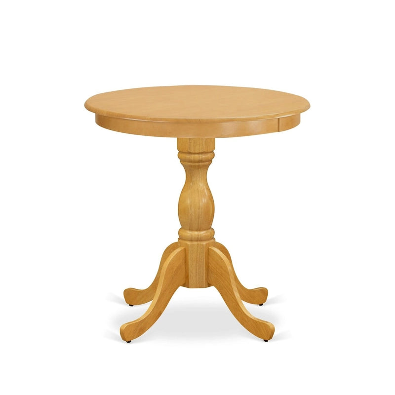 Ensemble de salle à manger 3 pièces : comprend une table à manger ronde et deux chaises de cuisine — Bois de chêne (plusieurs styles de chaises disponibles)