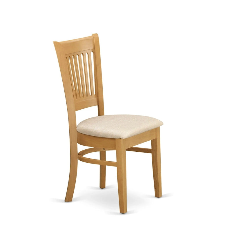 Ensemble de salle à manger 3 pièces : comprend une table à manger ronde et deux chaises de cuisine — Bois de chêne (plusieurs styles de chaises disponibles)