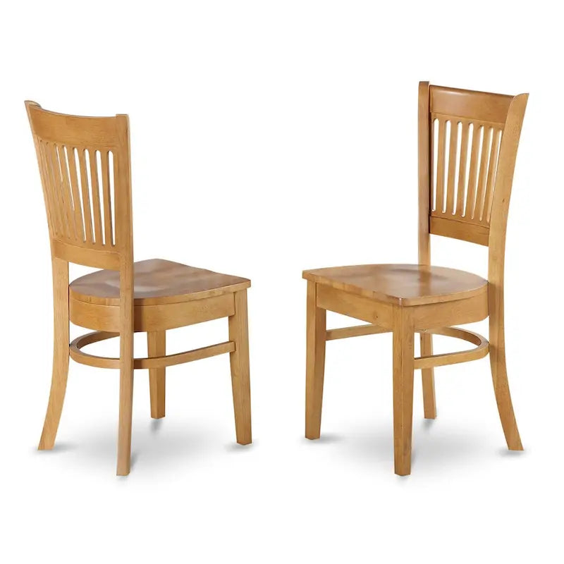 Ensemble de salle à manger 3 pièces : comprend une table à manger ronde et deux chaises de cuisine — Bois de chêne (plusieurs styles de chaises disponibles)