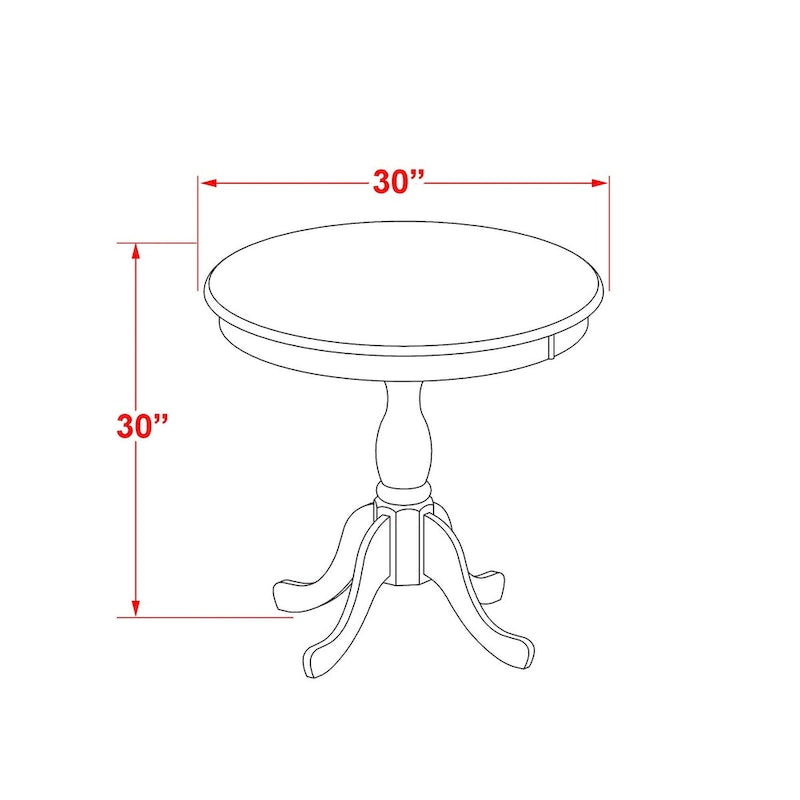 Ensemble de salle à manger 3 pièces : comprend une table à manger ronde et deux chaises de cuisine — Bois de chêne (plusieurs styles de chaises disponibles)