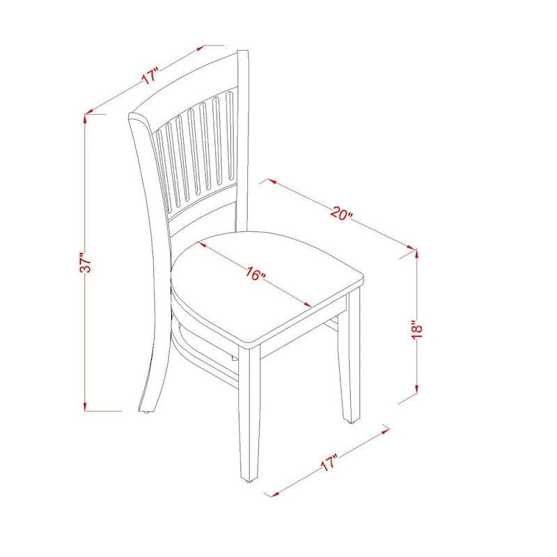 Ensemble de salle à manger 3 pièces : comprend une table à manger ronde et deux chaises de cuisine — Bois de chêne (plusieurs styles de chaises disponibles)