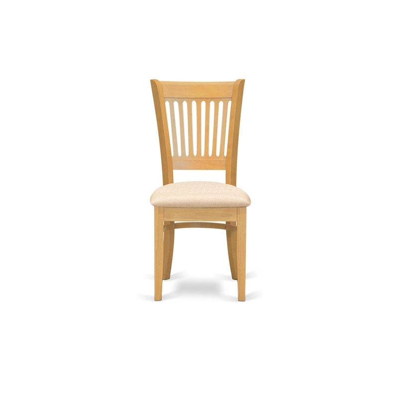 Ensemble de salle à manger 3 pièces : comprend une table à manger ronde et deux chaises de cuisine — Bois de chêne (plusieurs styles de chaises disponibles)