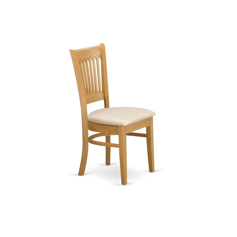 Ensemble de salle à manger 3 pièces : comprend une table à manger ronde et deux chaises de cuisine — Bois de chêne (plusieurs styles de chaises disponibles)
