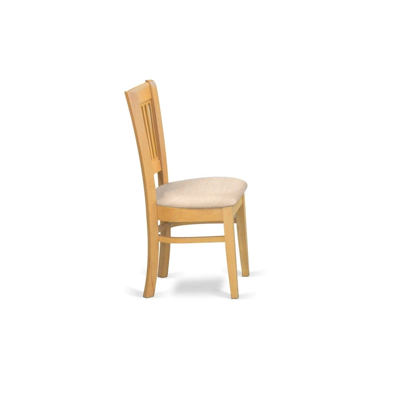Ensemble de salle à manger 3 pièces : comprend une table à manger ronde et deux chaises de cuisine — Bois de chêne (plusieurs styles de chaises disponibles)