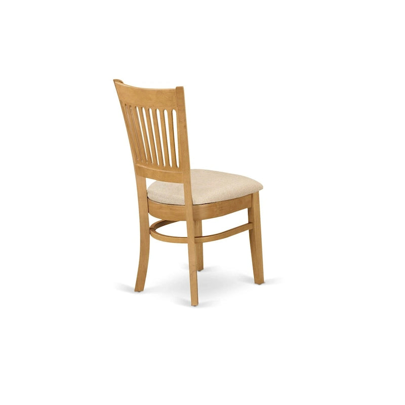 Ensemble de salle à manger 3 pièces : comprend une table à manger ronde et deux chaises de cuisine — Bois de chêne (plusieurs styles de chaises disponibles)