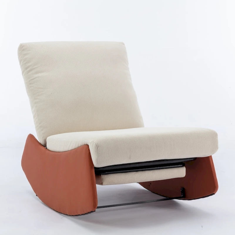 Fauteuil à bascule inclinable moderne, fauteuil à bascule confortable pour chambre de bébé avec repose-pieds, fauteuil de lecture d'appoint, fauteuil de salon rembourré
