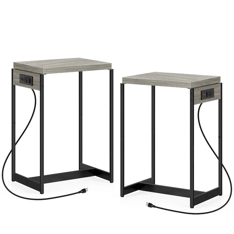 Tables de chevet (lot de 2) avec station de charge