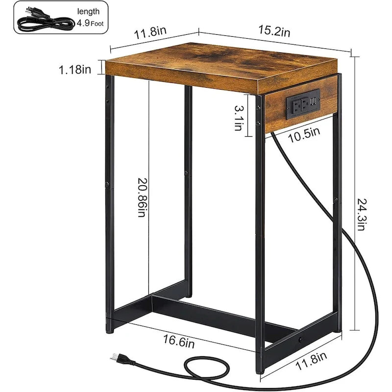 Tables de chevet (lot de 2) avec station de charge