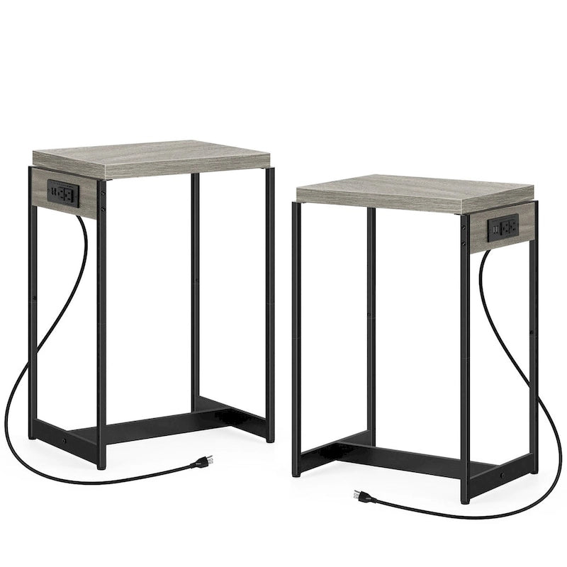 Tables de chevet (lot de 2) avec station de charge