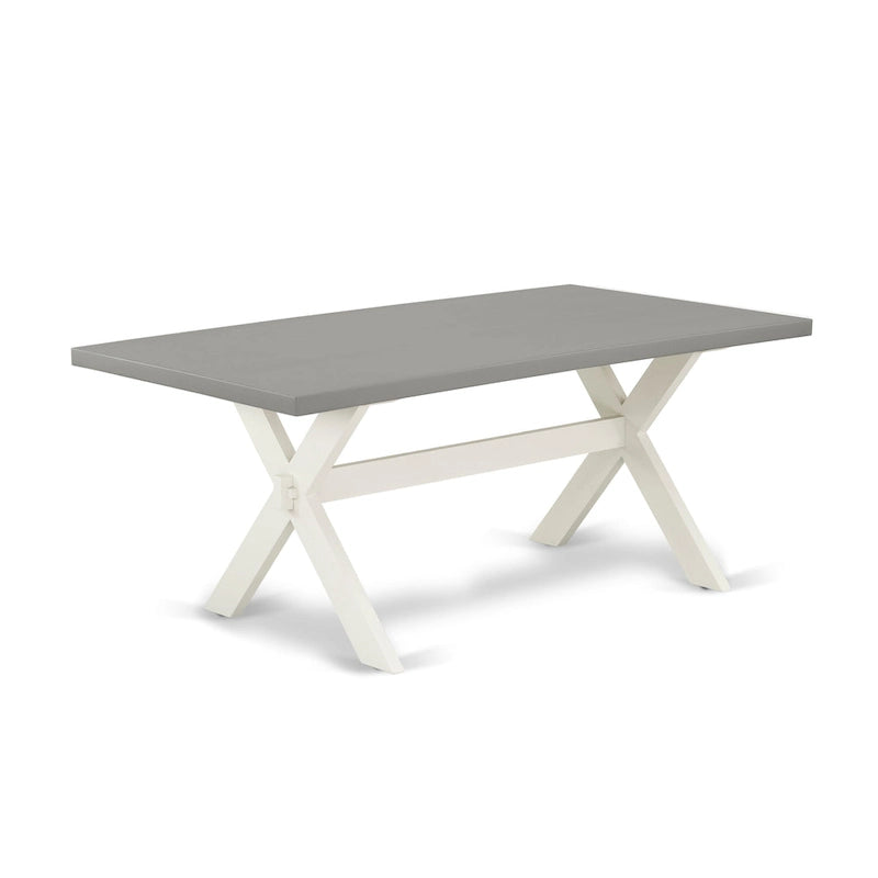 Ensemble de meubles de salle à manger — Table de salle à manger assortie de chaises Parsons en lin gris, blanc cassé (quantité sélectionnable)