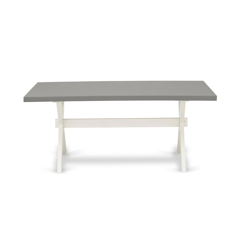 Ensemble de meubles de salle à manger — Table de salle à manger assortie de chaises Parsons en lin gris, blanc cassé (quantité sélectionnable)