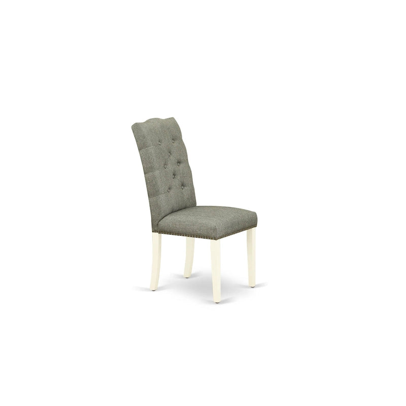 Ensemble de meubles de salle à manger — Table de salle à manger assortie de chaises Parsons en lin gris, blanc cassé (quantité sélectionnable)