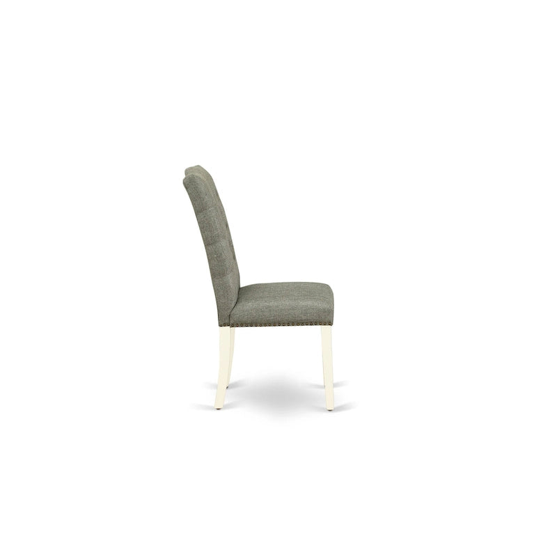 Ensemble de meubles de salle à manger — Table de salle à manger assortie de chaises Parsons en lin gris, blanc cassé (quantité sélectionnable)